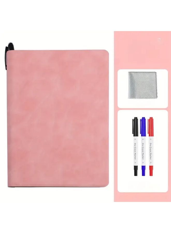 Gray Whiteboard Notebook Set With Erasable Pen And Wipe Cloth Draft Book Notepad Office Plan Board - Image 1